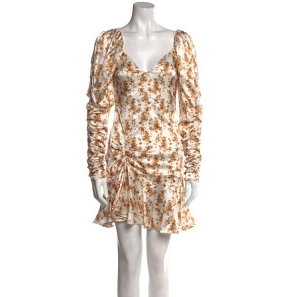 NWT Caroline Constas Evelyn Dress in Beige Floral NWT Sz. M